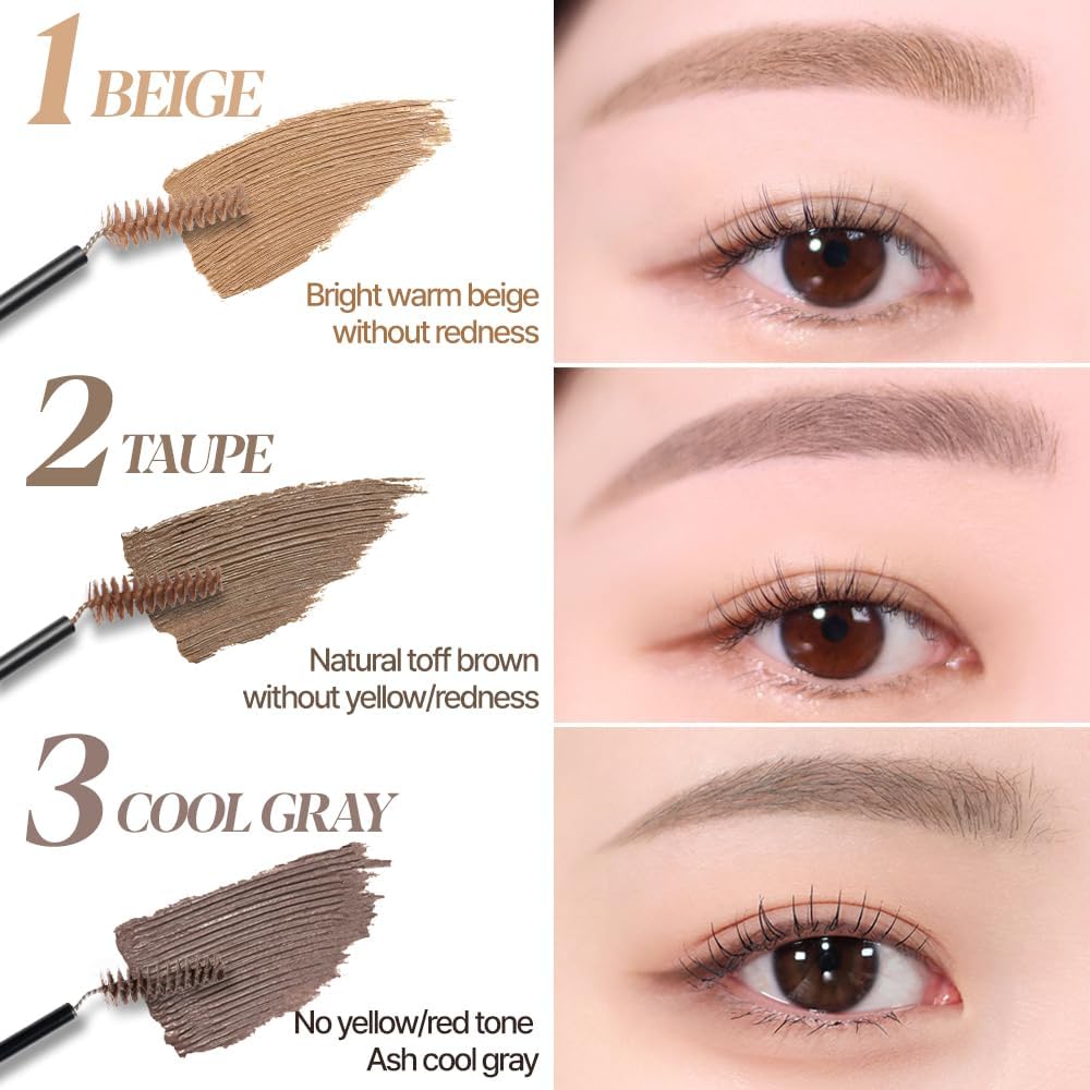 Espoir The Brow Color Fixing Cara #6 Rosy Brown 0.1 fl oz | Easy Fixing without Clumping | Long Lasting Smudgeproof Eyebrow Mascara | Soft Mood Coloring Tinted Gel | Korean Eye Makeup