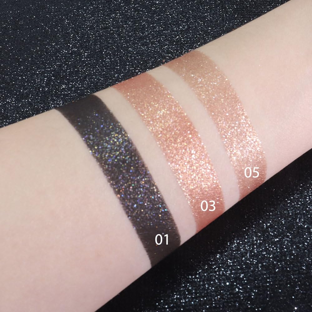 Eye shadow low saturation delicate long-lasting eye shadow palette, Monochrome Glittler Eyeshadow, pressed glitter eyeshadow, Glittle Pressed Powder Single Vegan Eyeshadow, (03 Glittle Gold)