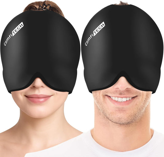 ComfiTECH Head Ice Pack 2 Pack Cooling Gel Cap Reusable Cold Wrap for Head and Eye Comfort and Relaxation, Medium