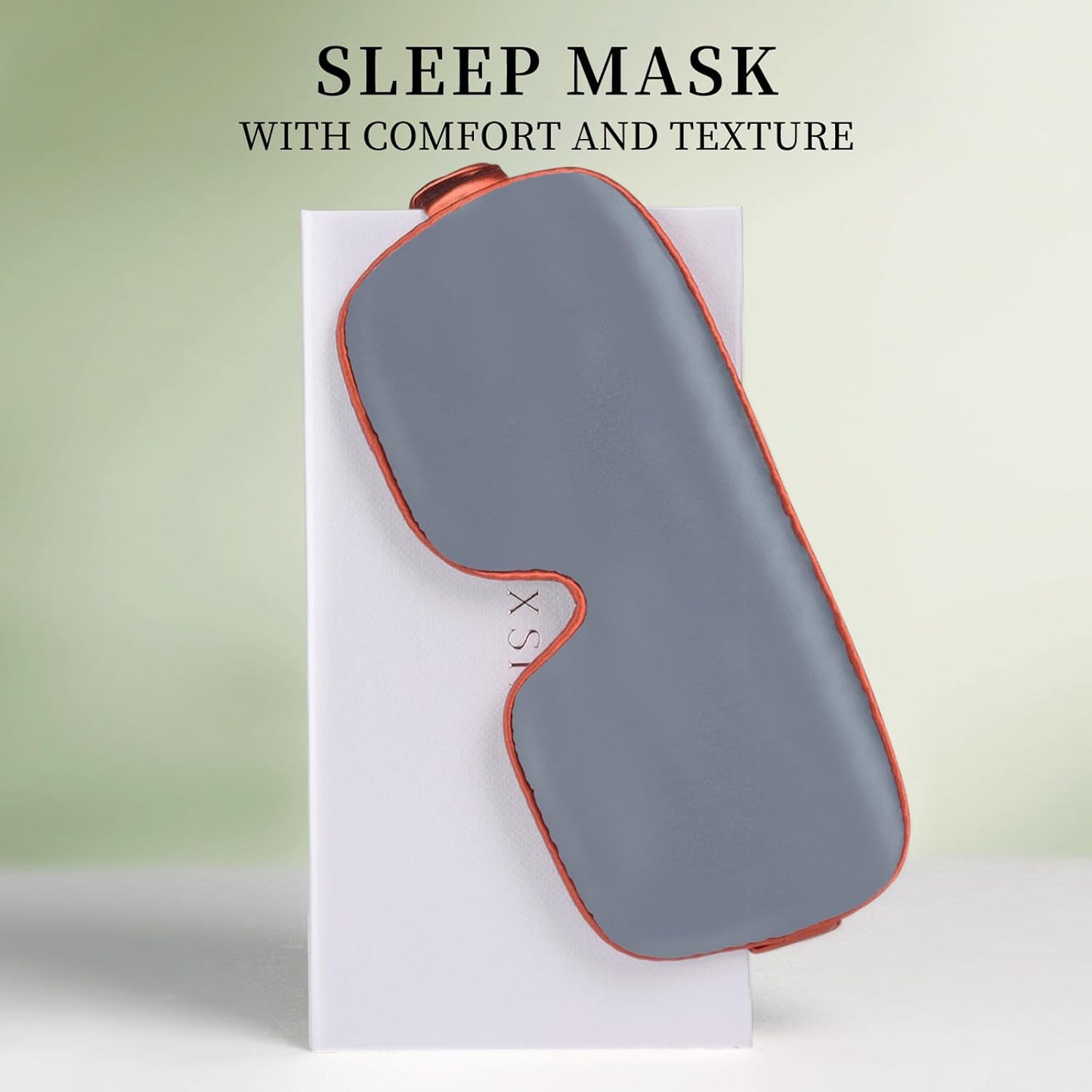 THXSILK 100% Mulberry Silk Sleep Mask, 6A Grade 25 Momme Eye Mask for Sleeping, Color-Blocking Blindfold, Soft Silk Eye Cover for Women, Men, Travel, Nap, Airplane(4×9inches, Foggy Blue)