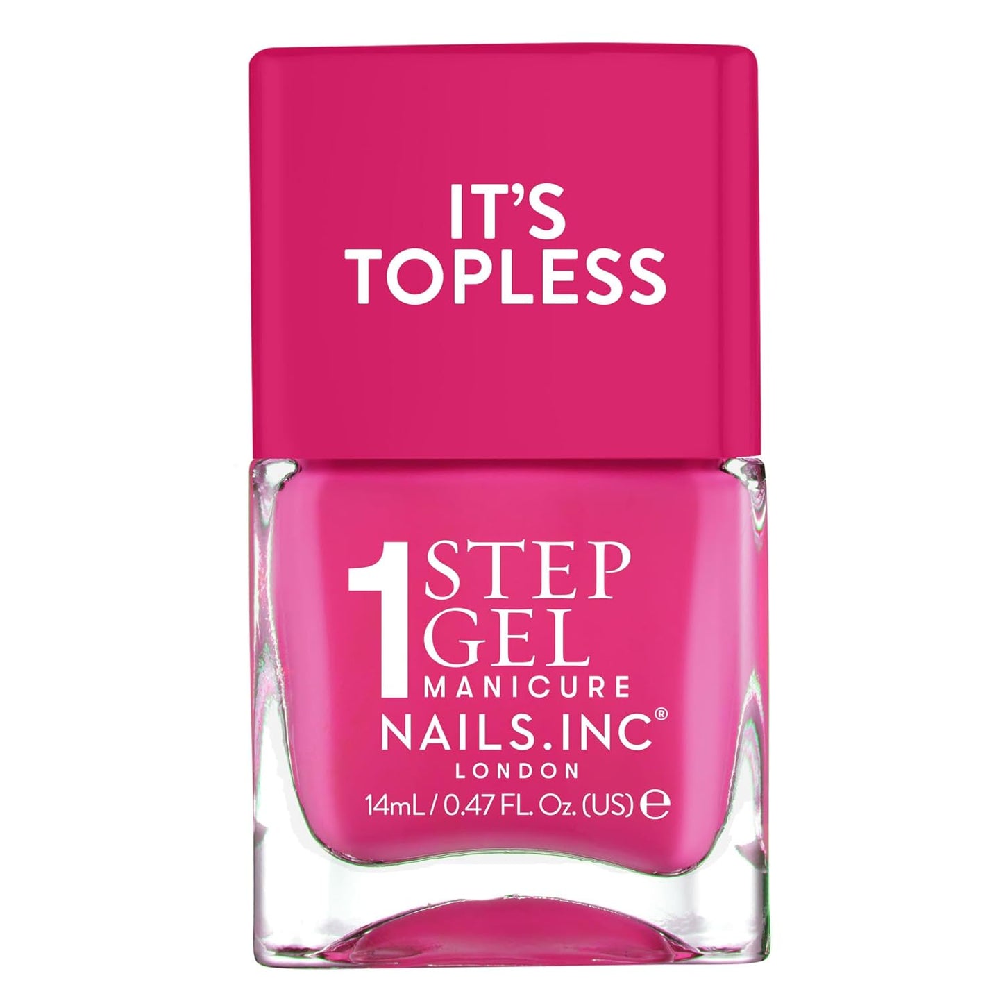 Nails Inc It's Topless Gel-Like Nail Polish, 4-in-1 Base Coat, Treatment, Color & Top Coat, Long Lasting, Strong, Chip Free Nails, Glossy Salon Quality Manicure, Air Dry, Olivia, 0.47 Fl Oz