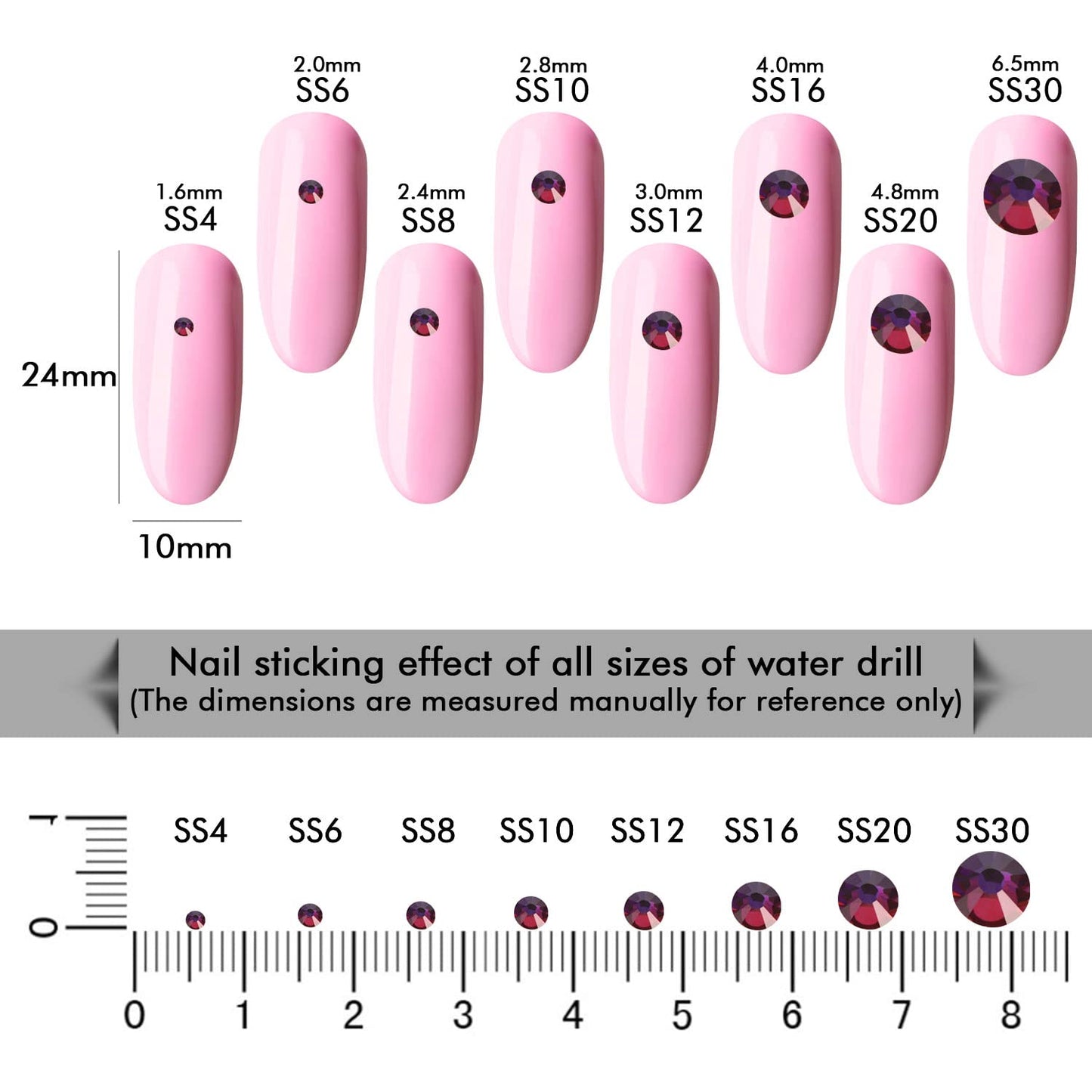 1440Pcs Blue Blaze Crystal Rhinestones,Glass Flatback Rhinestones Mini Gemstones for Nail Face Makeup Art Crafts Clothes Decoration -(SS10,2.8mm,Blue Blaze)