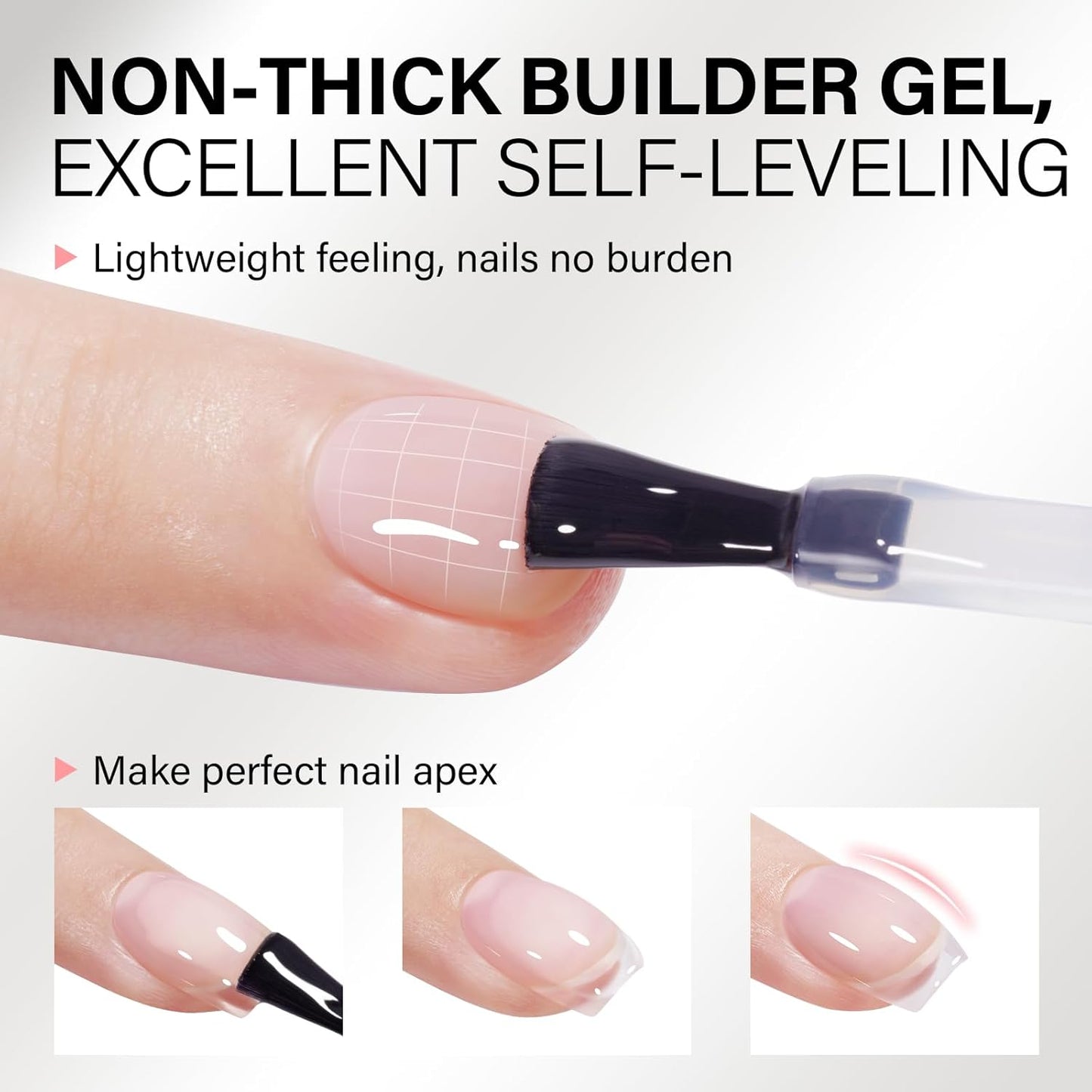 AILLSA Clear Builder Gel for Nails 7 in 1 Strengthener & Thickening Gel Polish Natural Nail Enhancement Extension Hard Gel Salon and DIY Beginner Friendly 0.51 Oz