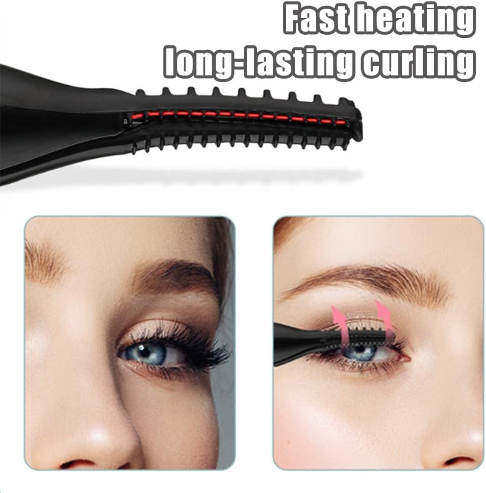 Peshoriadm Eyelash Curler, Electric Eyelash Curler Heated, 2025 New Heated Eyelash Curler with USB Charging, 3 Heat Modes and Smart Temperature Control, Natural Curling 24h Long-Lasting Curl (Black)