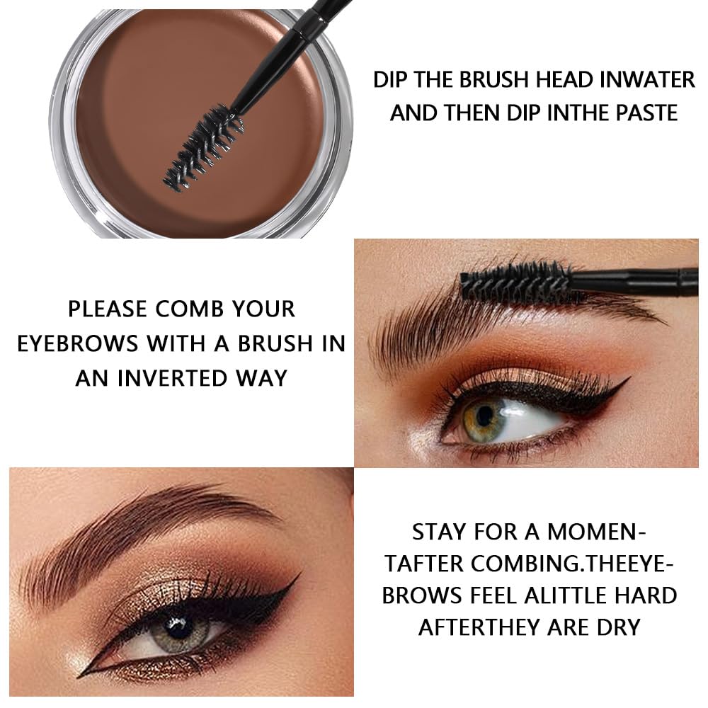 Brow Powder Kit,Long-Lasting Waterproof Two Colors Brow Filler Get Full Defined Natural Brows,Eye Brow Contour Palette with Double-ended Eyebrow Brush,sombra para cejas (MAY-03)
