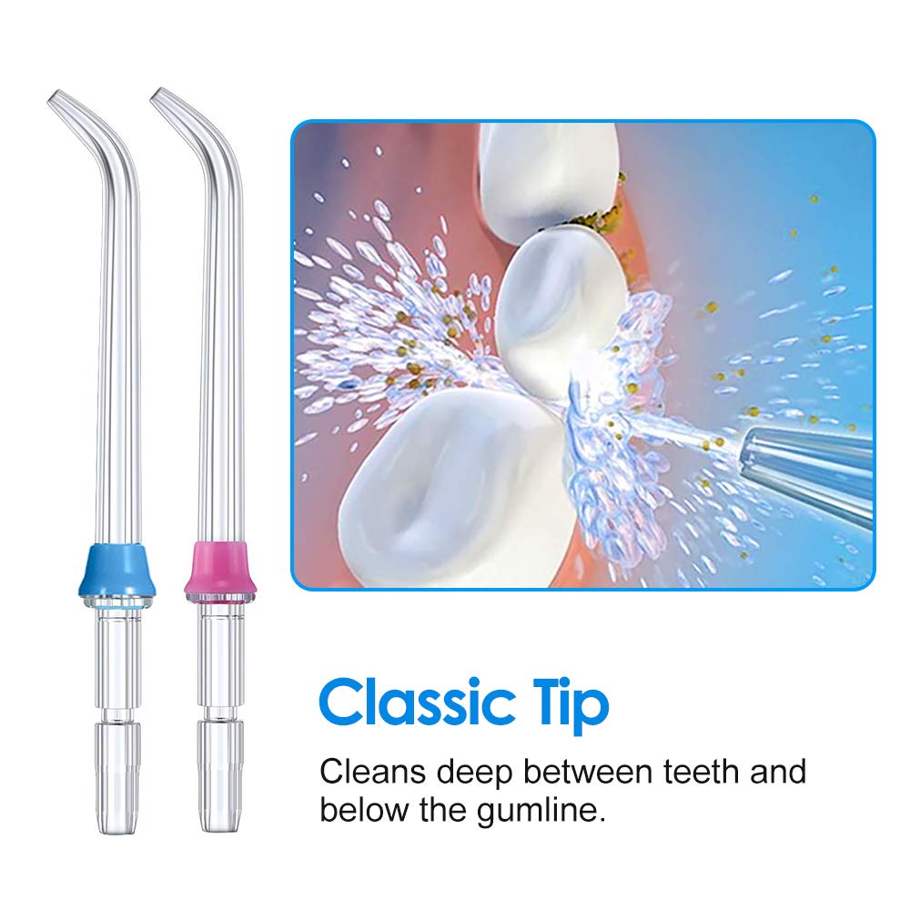 Flosser Replacement Tips Compatible with Waterpik Water Flosser Reach Flosser Refill Heads Replacement Heads, Compatible with Waterpik Oral Irrigator & Dental Flosser (Classic Jet Tips)