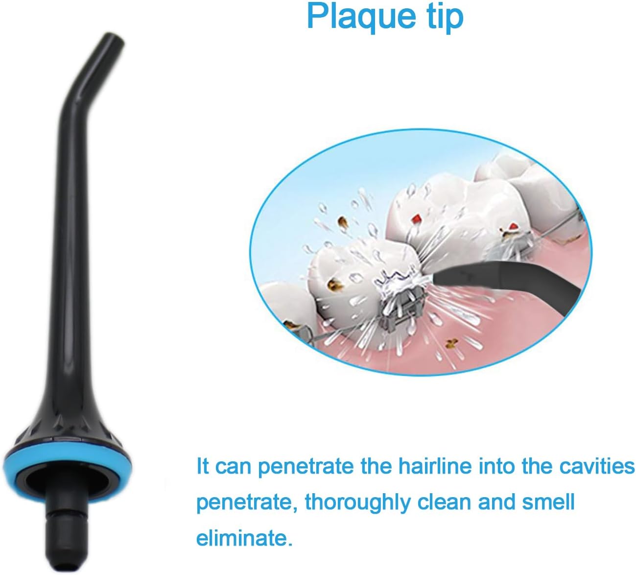 Water Flosser Replacement Tips for Mospro, Nicwell, Nicefeel, Oralfree, Jet Nozzel Black 3 PCS