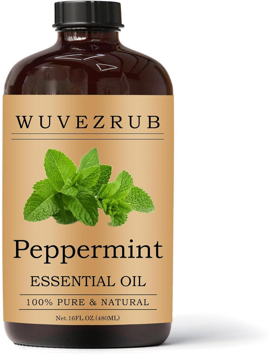 Peppermint Essential Oils 480ML- Pure and Natural Peppermint Essential Oil for Aromatherapy Diffuser,Soap Making & DIY - Peppermint /16 Fl Oz