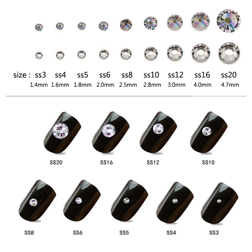 Rhinestones flat back gems round DIY decorative Nail Face and apparel accessories ss3-20 mix size(1440pcs amber)