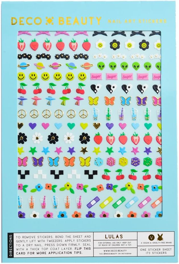 Lulas Nail Stickers - Lightweight & Easy-to-Apply Nail Art with Cute & Trendy Designs - Durable & Long-Lasting Nail Stickers for Women, Ideal for DIY Manicures