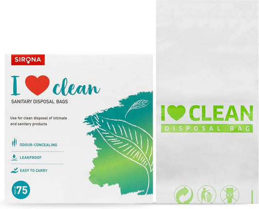 Sirona Personal Disposal Bags – 75 Bags for Discreet Tampons, Sanitary Pads/Napkin, Panty Liners, Tampons & Condoms | Menstrual Care and Hygiene Products