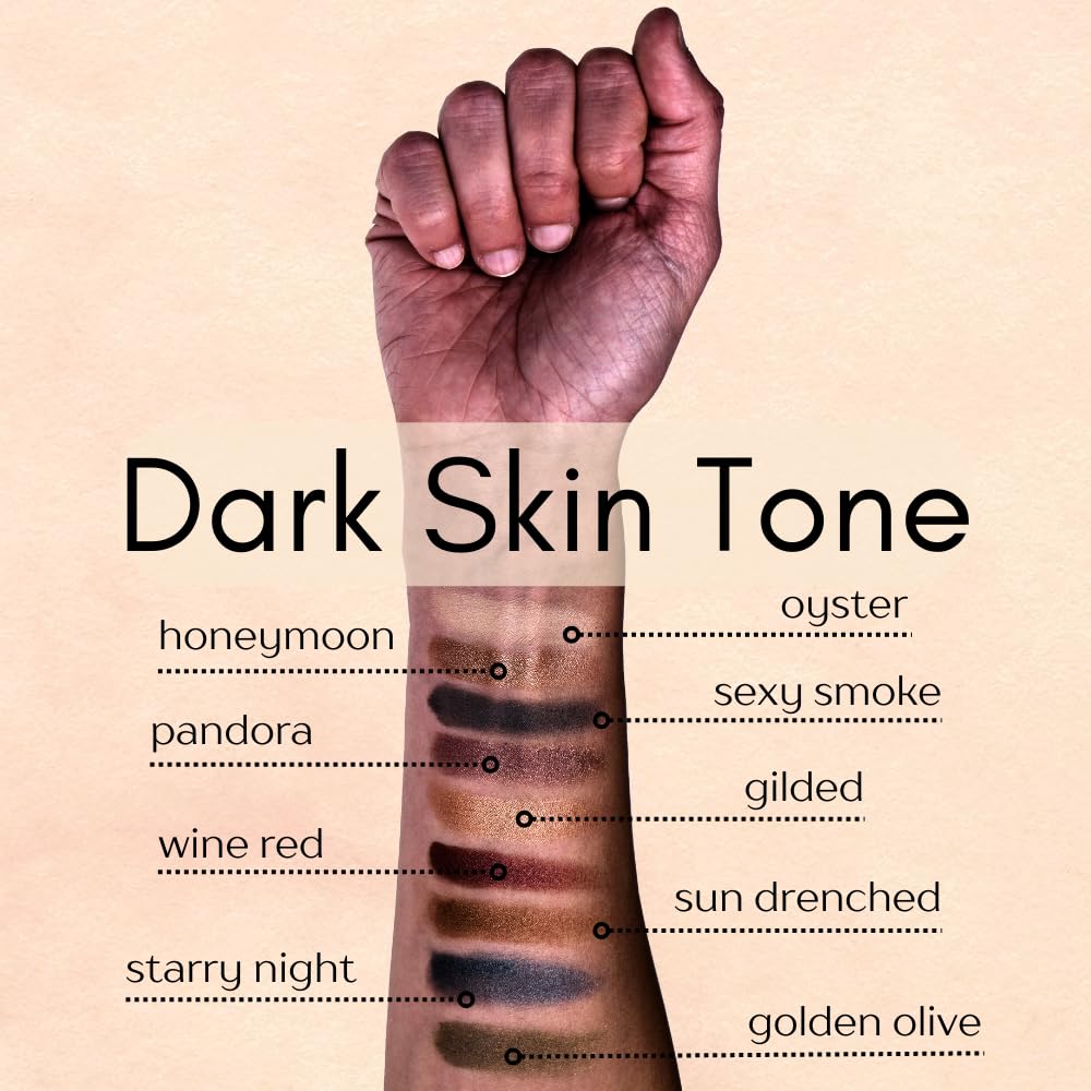 Honeymoon Peach Golden Frosted Dusty Bronze Glam Goddess Brown Shimmer Pressed Powder Single Vegan Eyeshadow; Talc, Paraben & Cruelty Free