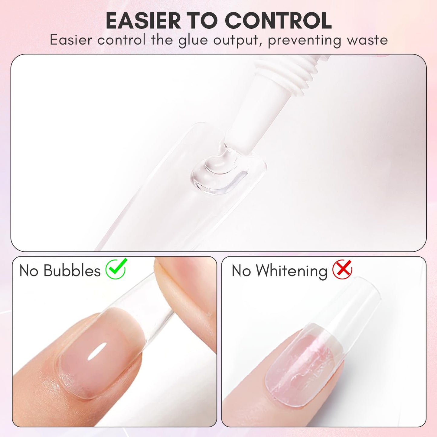 Makartt Gel Nail Glue for Press On Nails - 3D Gel Nail Art, 30ml Super Strong 3 in 1 Solid Nail Glue Gels for False Nail Tips, Long Lasting Manicure Bond, Curing Needed, Pack of 2