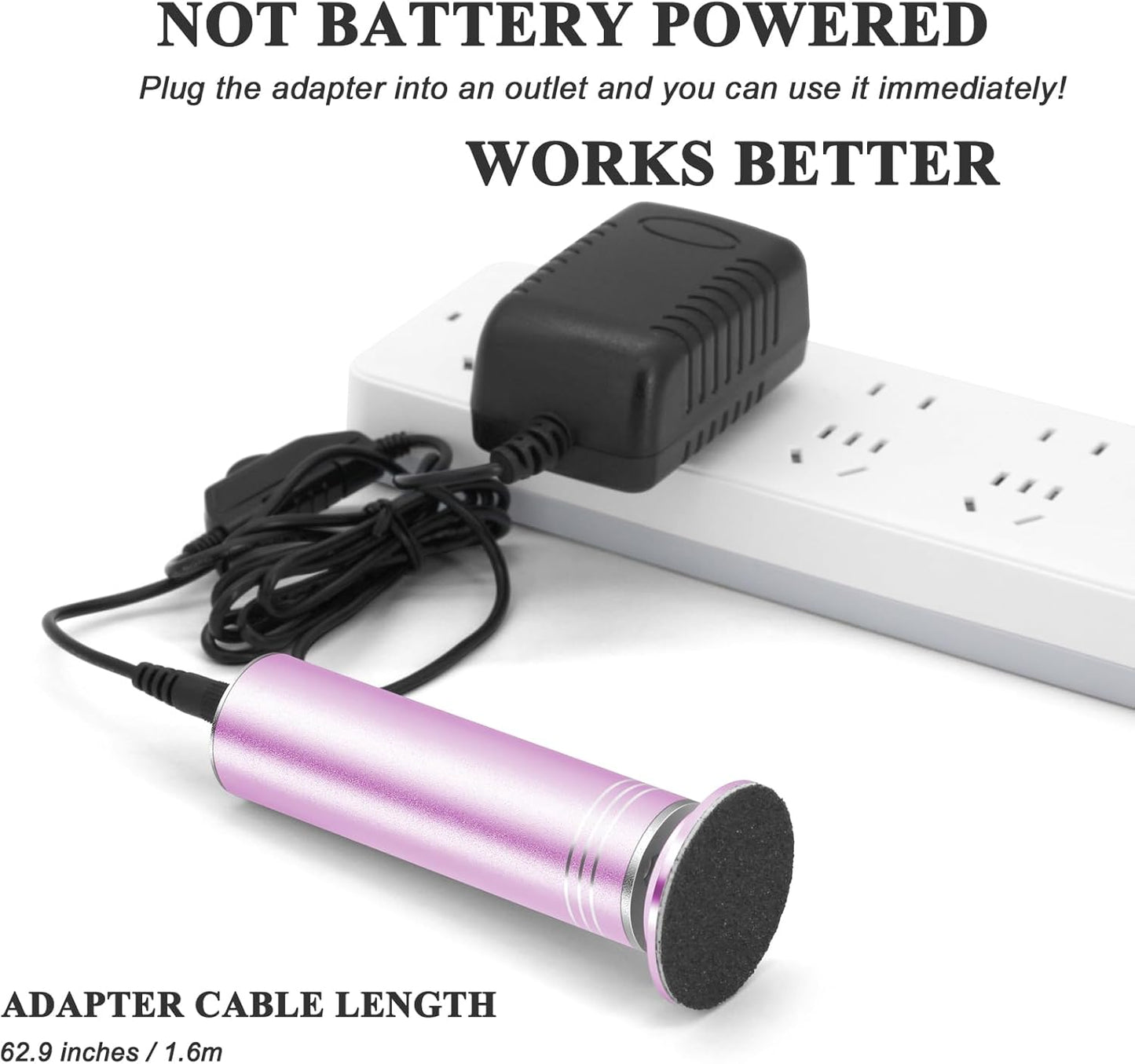 Upgraded Electric Callus Remover for Feet 1200RPM Adjustable Speed Professional Electric Foot File Foot Sander Pedicure Tools for Women Men Hard Cracked Dead Skin, 60 Sandpaper Discs, Pink