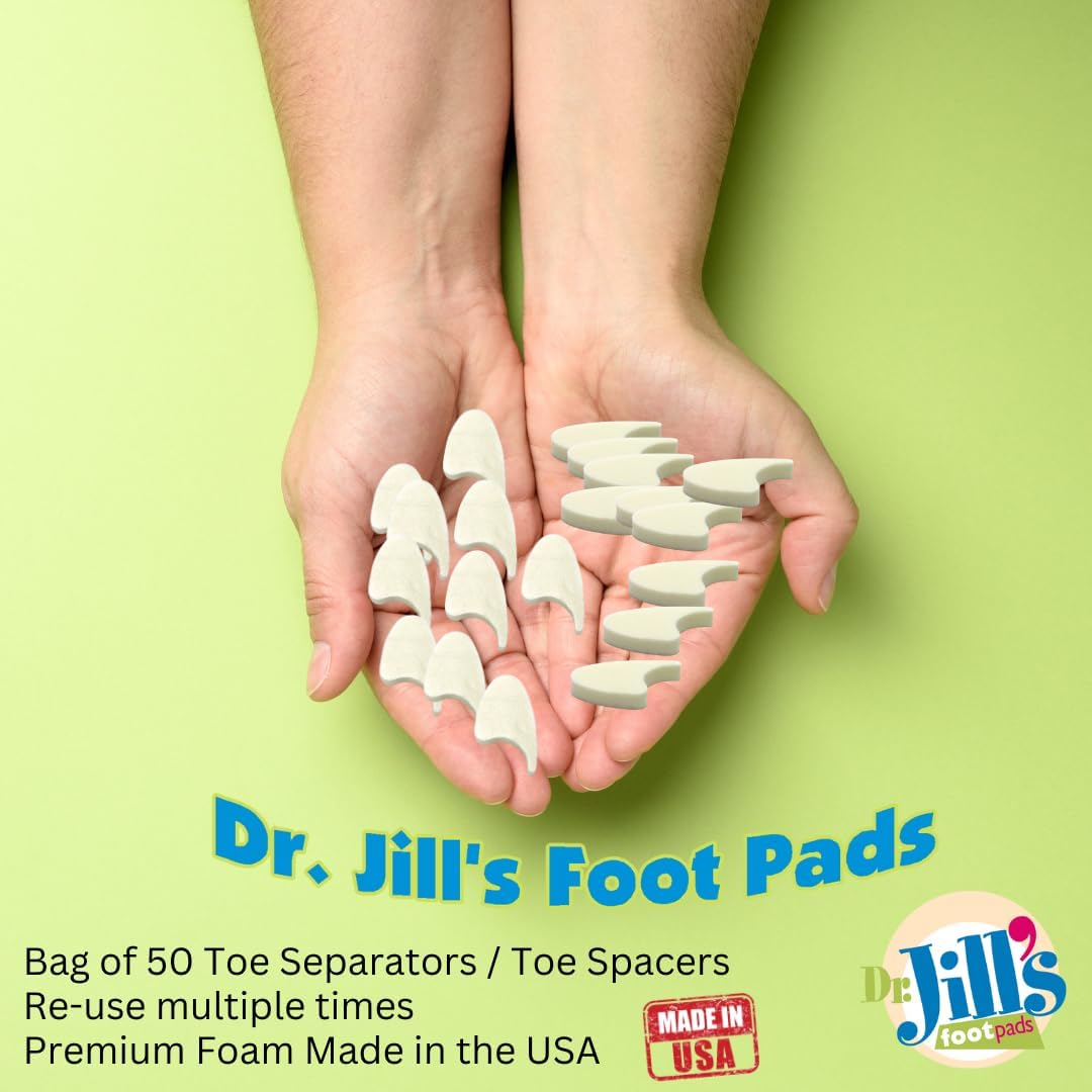Dr. Jill's Foot Pads, YJ44-9071, Toe Separator Pad 1/4" Foam (100 Pack) with Tail