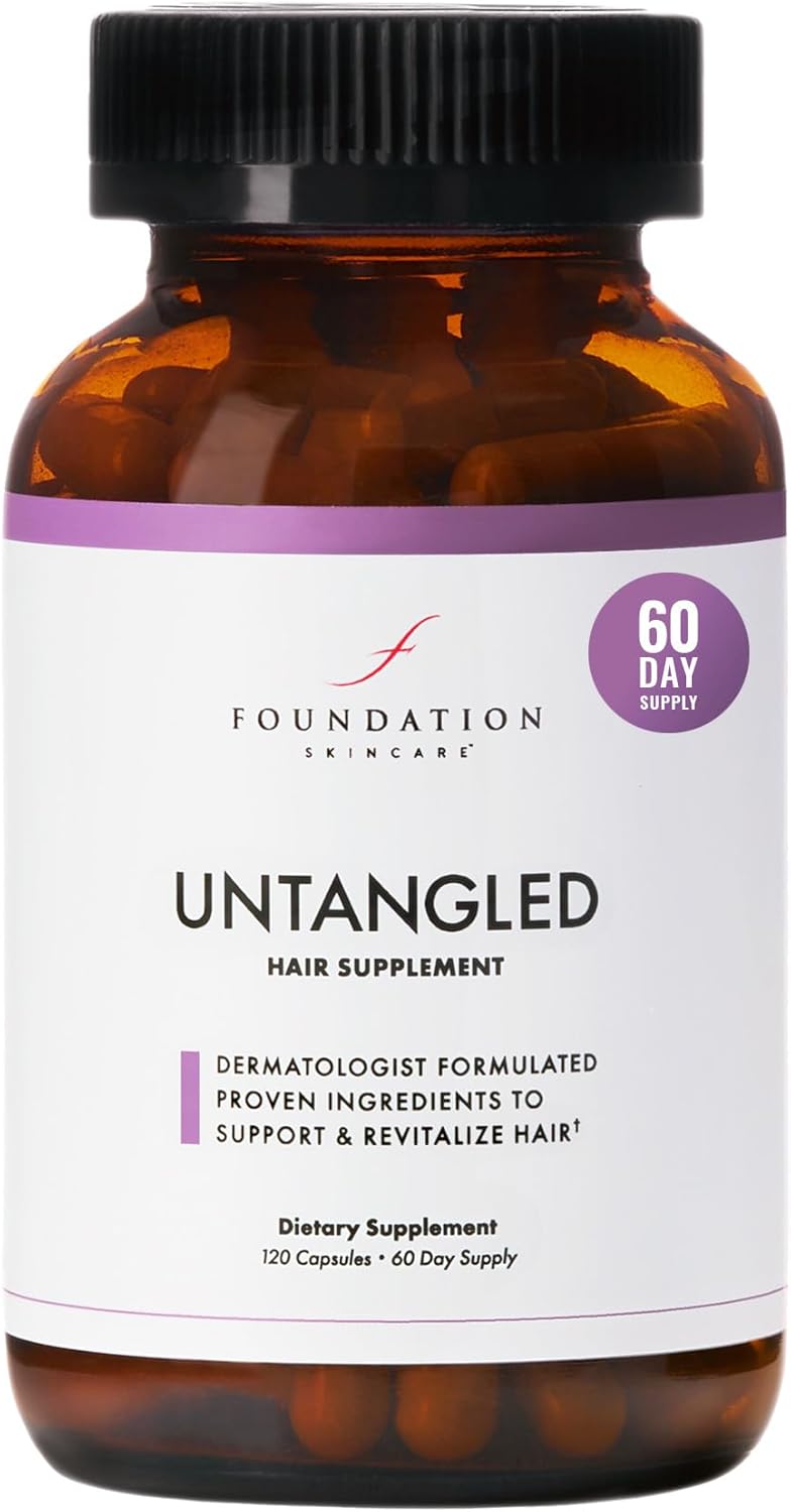 UnTangled Hair Vitamins (60-day supply) - Collagen & Biotin Supplement for Women & Men, Visibly Thicker, Faster Hair Growth
