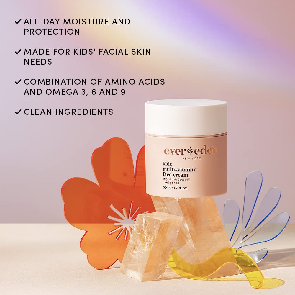 Evereden Kids Face Cream: Melon Juice, 1.7 oz. | Face Lotion | Clean and Non-Toxic Face Moisturizer | Multi-Vitamin Skin Care for Kids