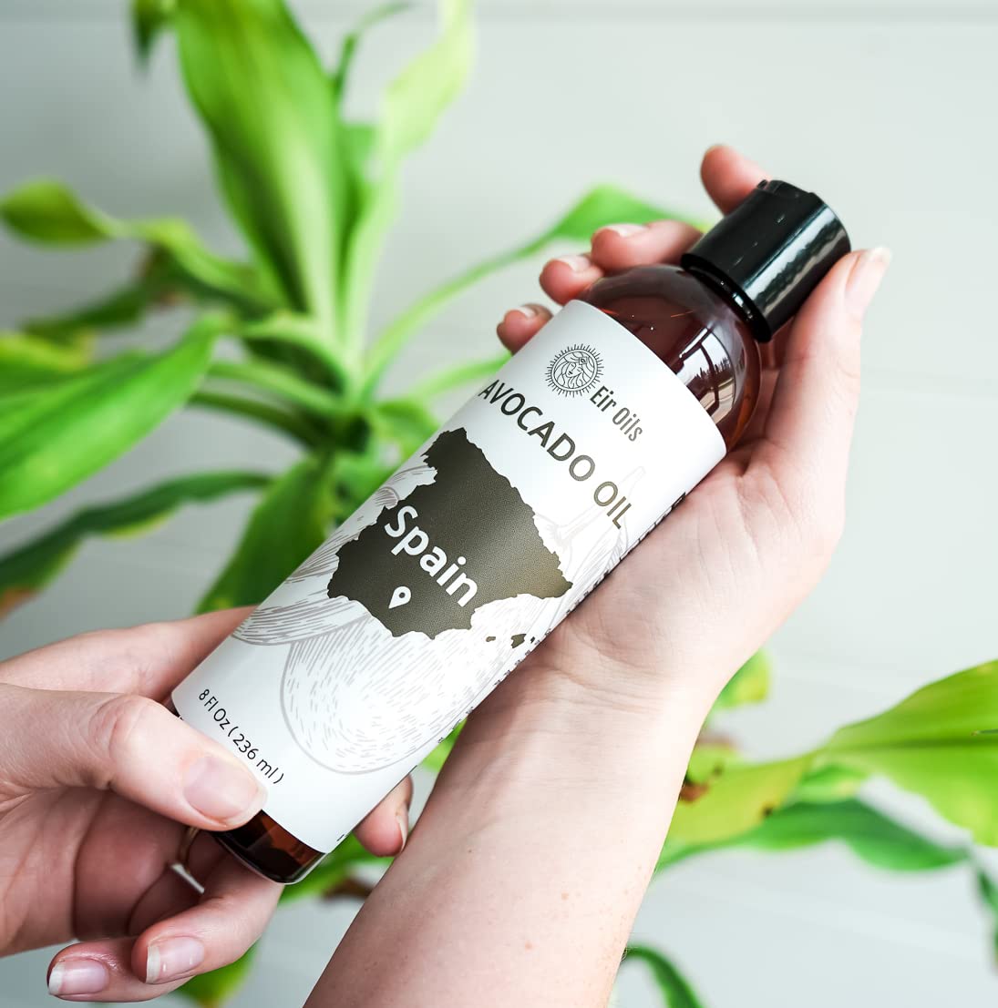 Avocado Oil - Direct from EIR Oils Farm in Spain - 100% Pure Carrier Oil for Hair, Face, and Skin - Hand-Picked, Cold-Pressed Carrier Oil - (16oz)