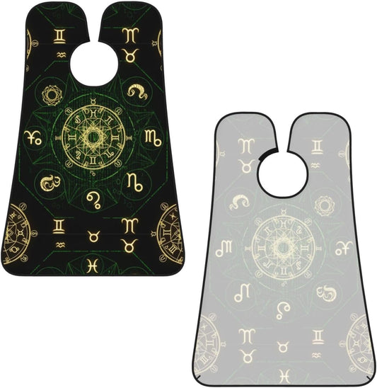 Men's Beard Maintenance Apron, Waterproof & Easy Clean, Sacred Geometric Zodiac Symbol Magic Occult