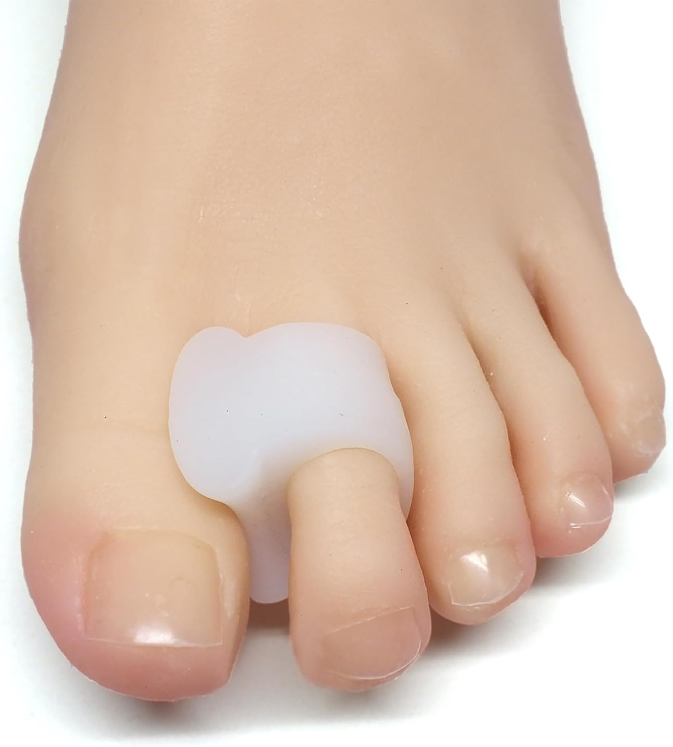 ZenToes Gel Toe Separators for Overlapping Toes, Bunions, Big Toe Alignment, Corrector and Spacer - 4 Pack (White)