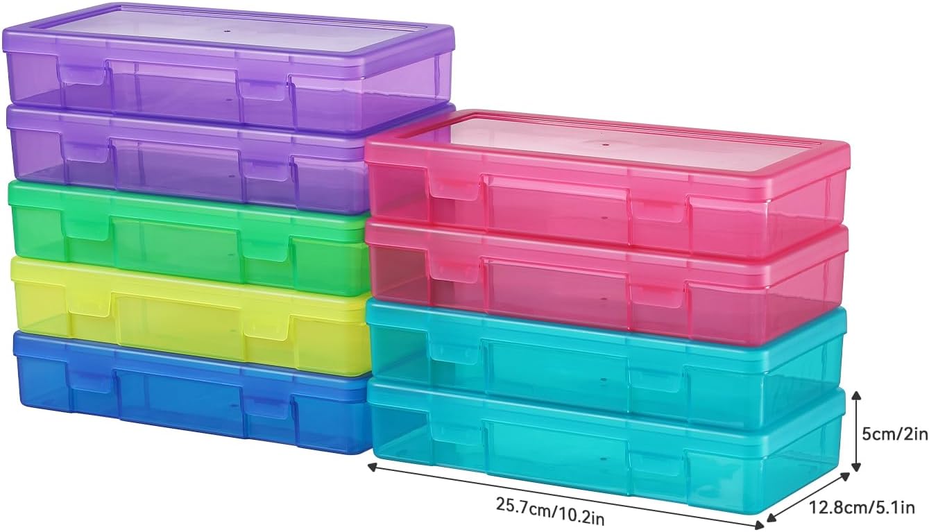 9 Pack Plastic Storage Containers Color Arts & Crafts Storage Boxes & Organizers Stackable Containers With Lids For Organizin (Set 2)