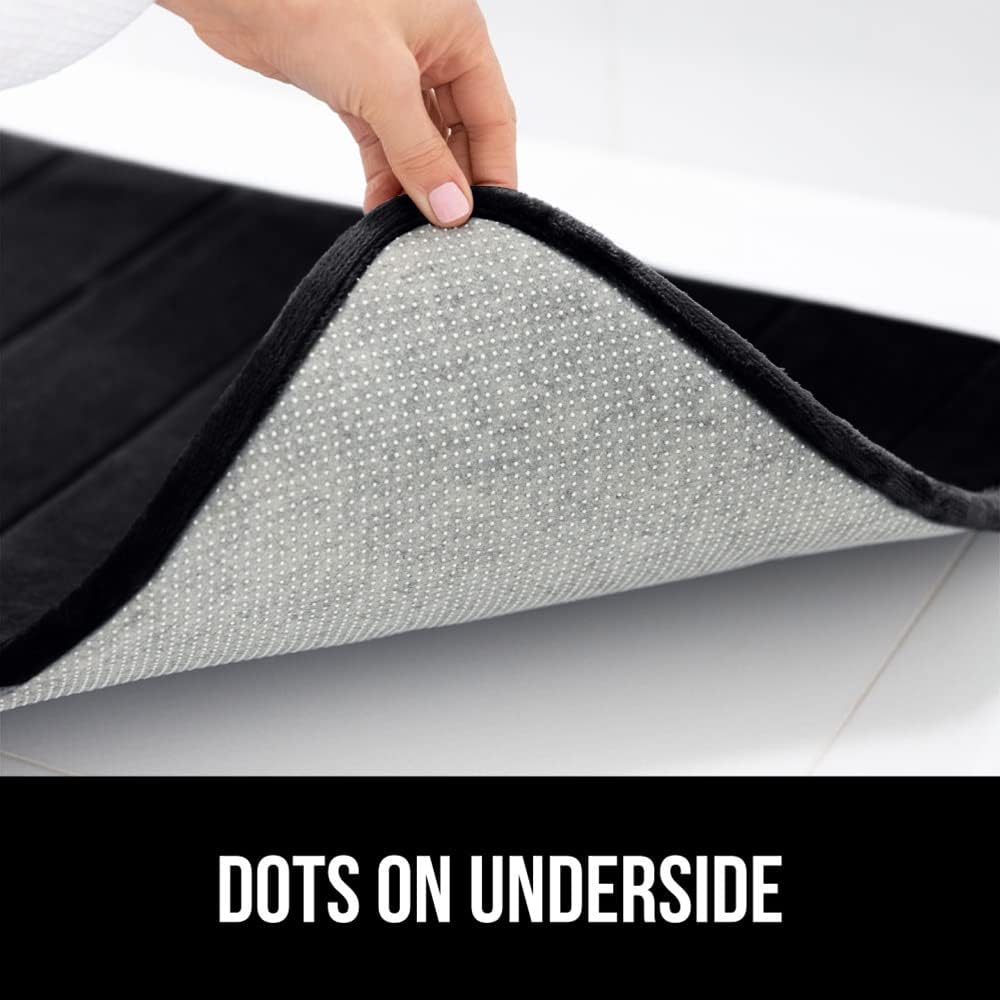 GORILLA GRIP Memory Foam Bath Mat, Soft Absorbent US Designed Bathroom Rug, Gripping Dots Machine Washable Bathmat, Cushioned Floor Mats, Shower Sink Rugs Room Décor Accessories, 36x24 Black