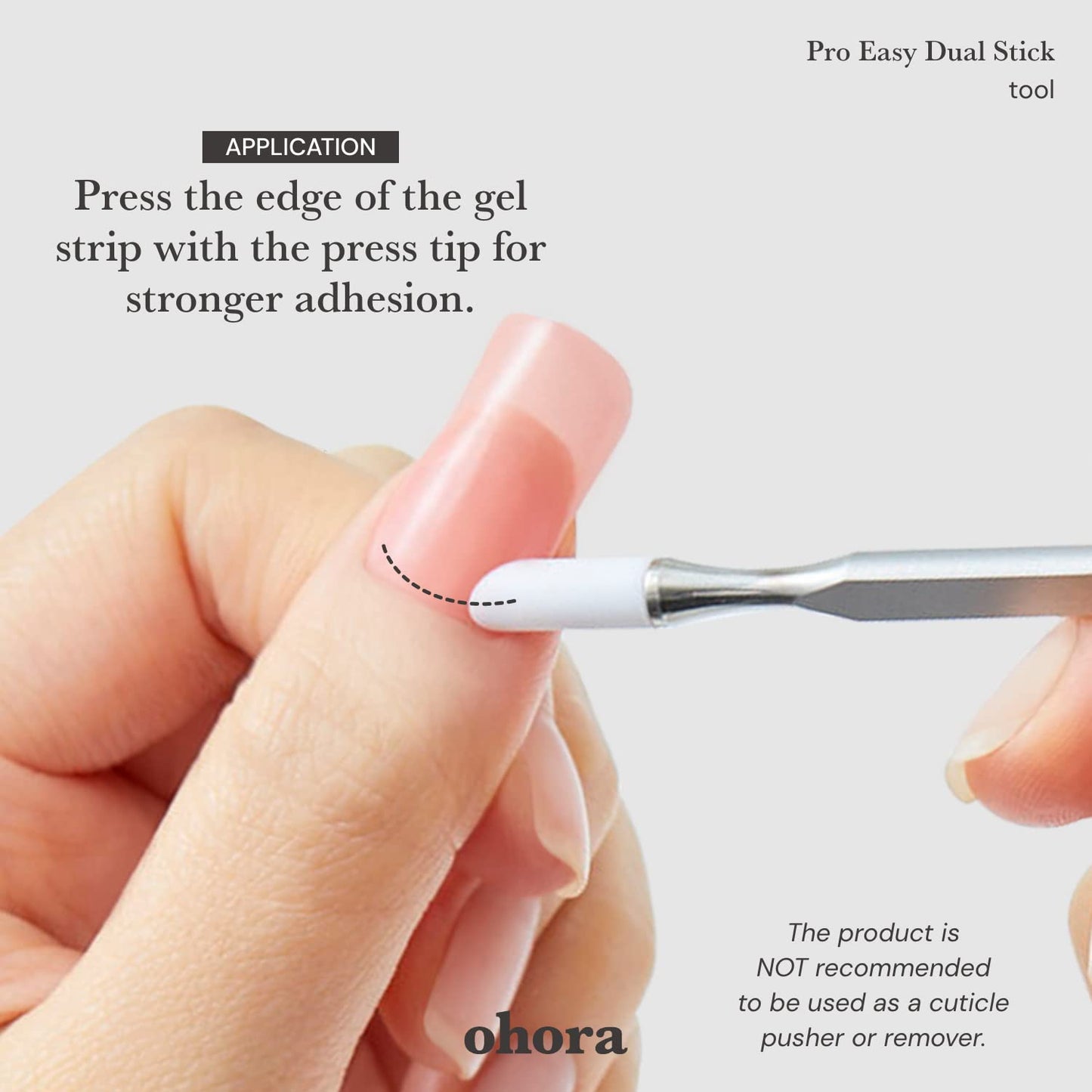 ohora Care Pro Easy Dual Stick - Stainless Steel, Professional Salon Quality, Nail Art Tools for Salon & Home