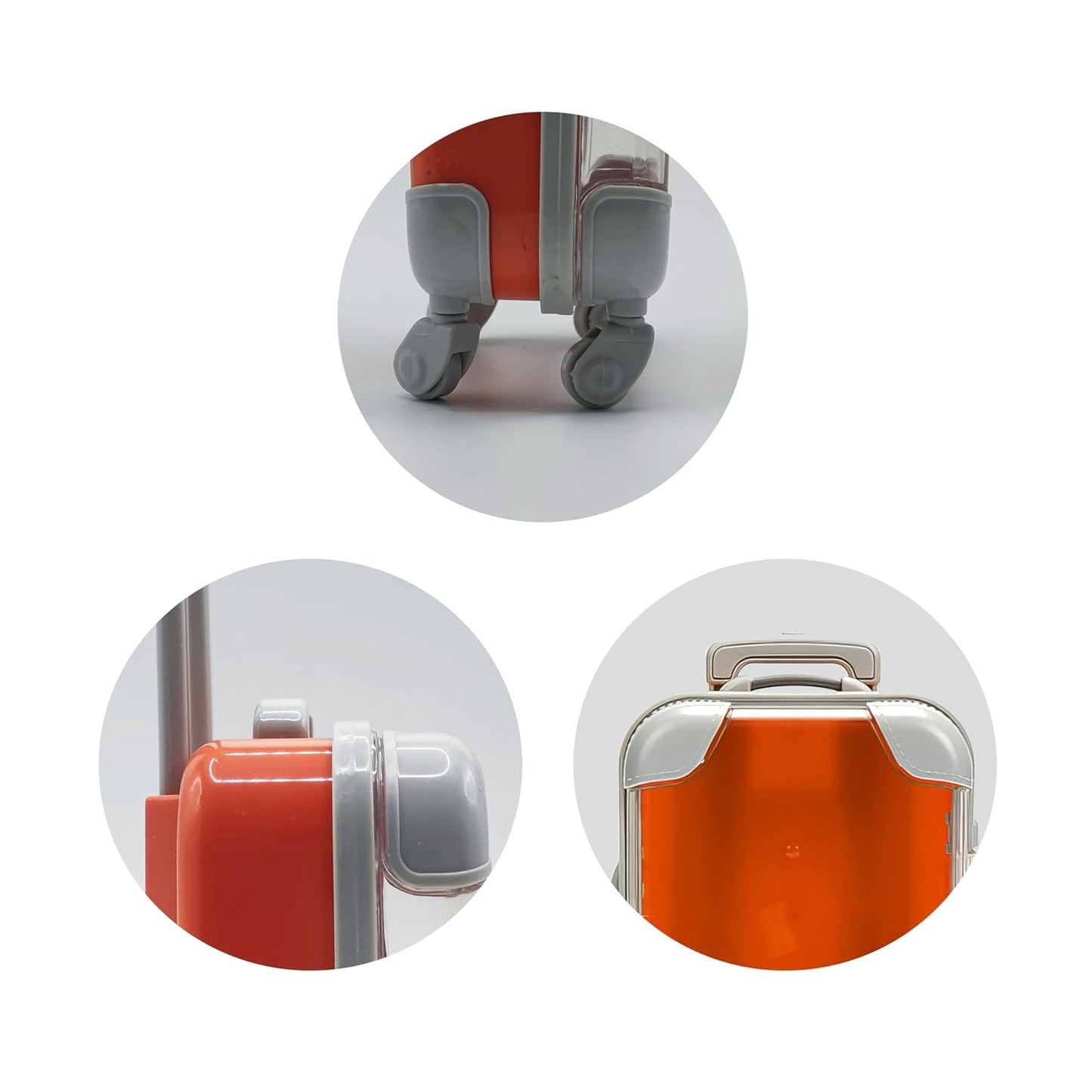 False Eyelash Storage Box, Portable Travel Organizer Mini Luggage False Eyelash Tray Makeup Tool (ORANGE)