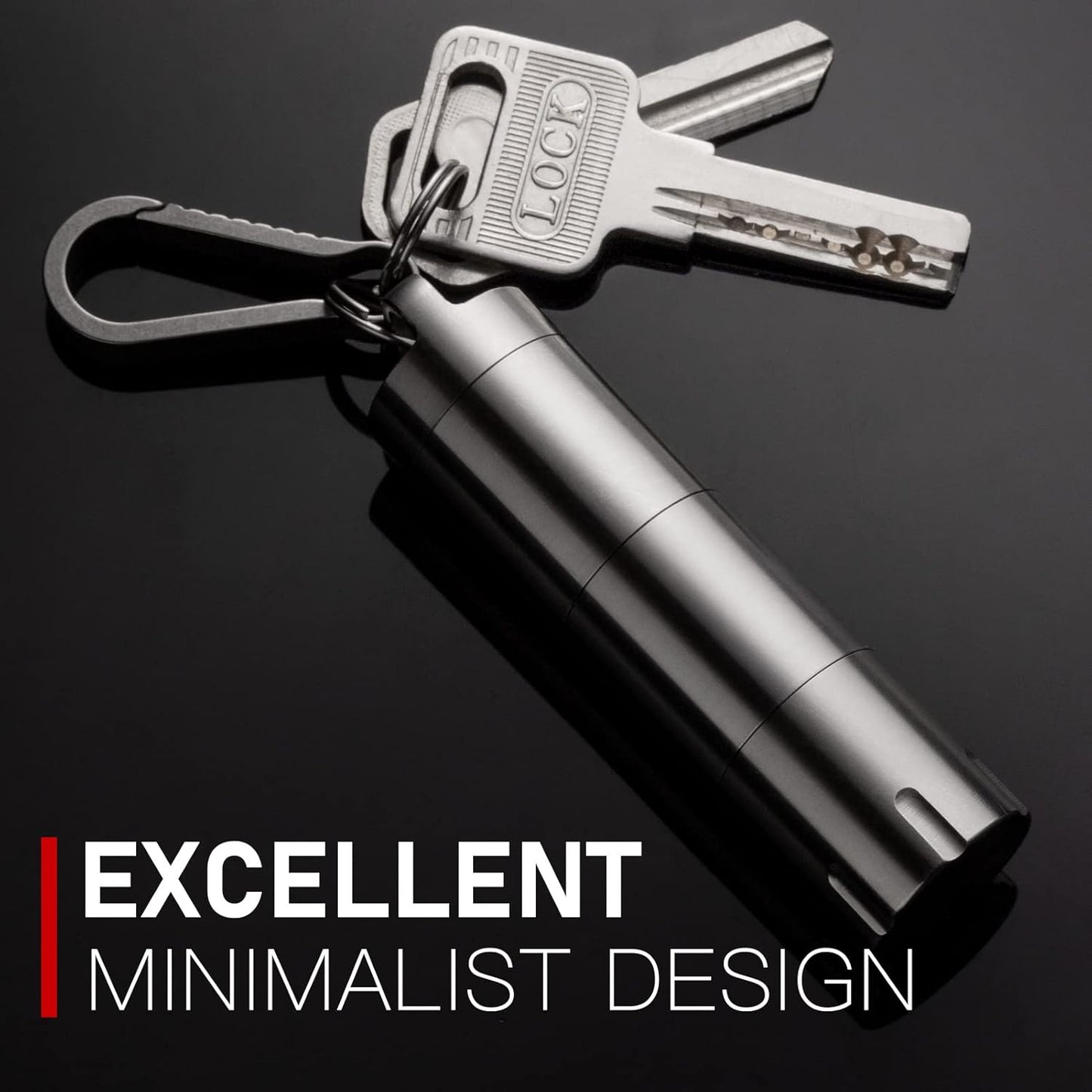 TISUR Titanium Small Pill Holder Keychain, Portable Pill Case Waterproof Pocket Pill Box Container Carrier to Hold Pills, Vitamins, Fish Oil, Supplements