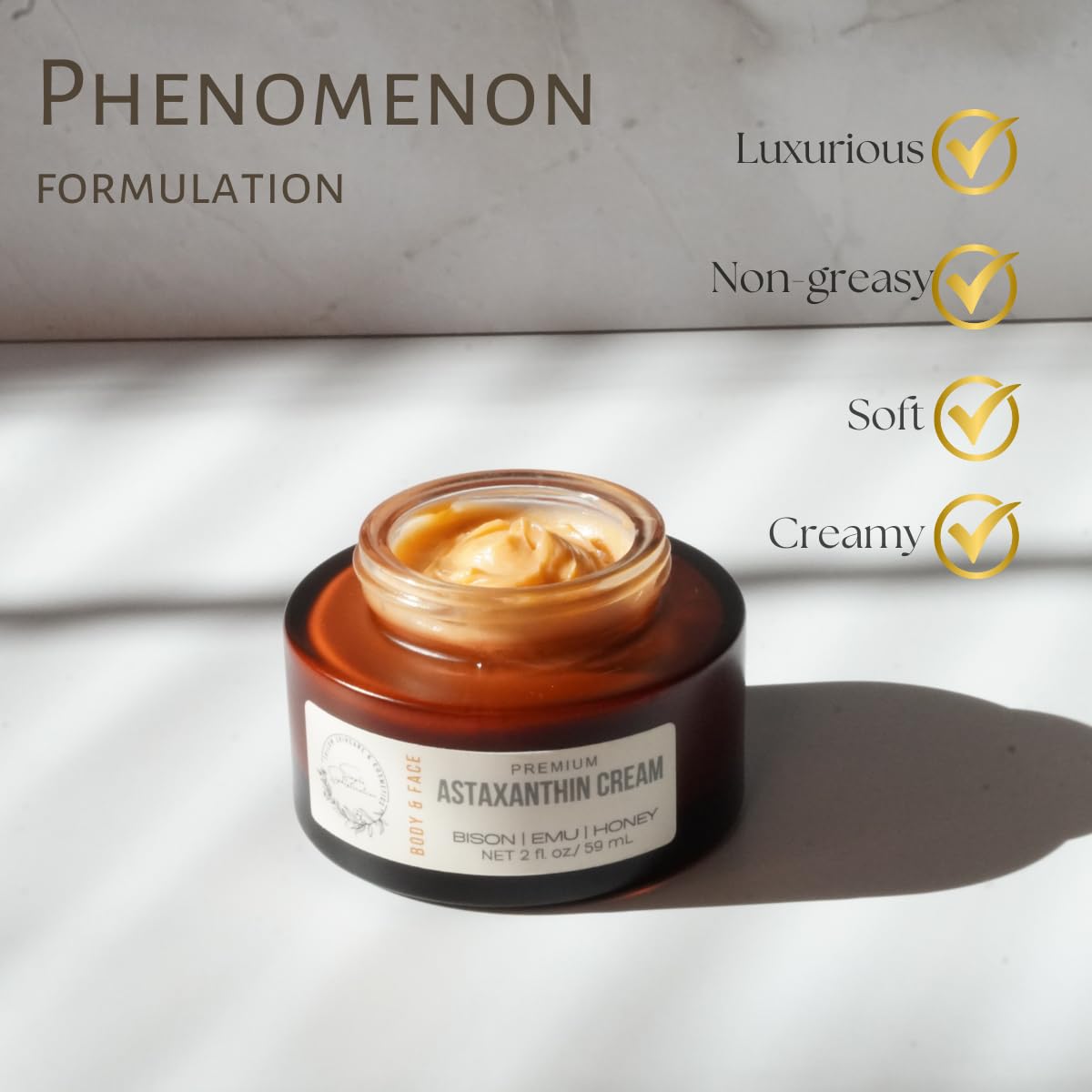 BISON | EMU | HONEY Balm - made with pasture raised Bison tallow and antioxidant Astaxanthin | Tallow Balm | with honey and emu oil | All natural | suitable for sensitive skin - 2 fl oz