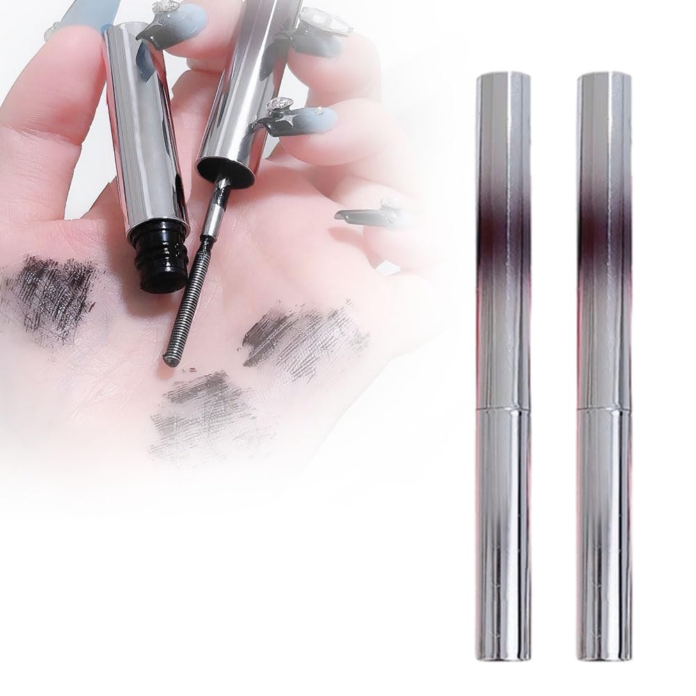 Iron Wand Mascara, 2025 New Metal Wand Mascara Volume and Length Waterproof, Long-Lasting 3D Curling Eyelash Lash Extensions Iron Mascaras (Black+Brown)