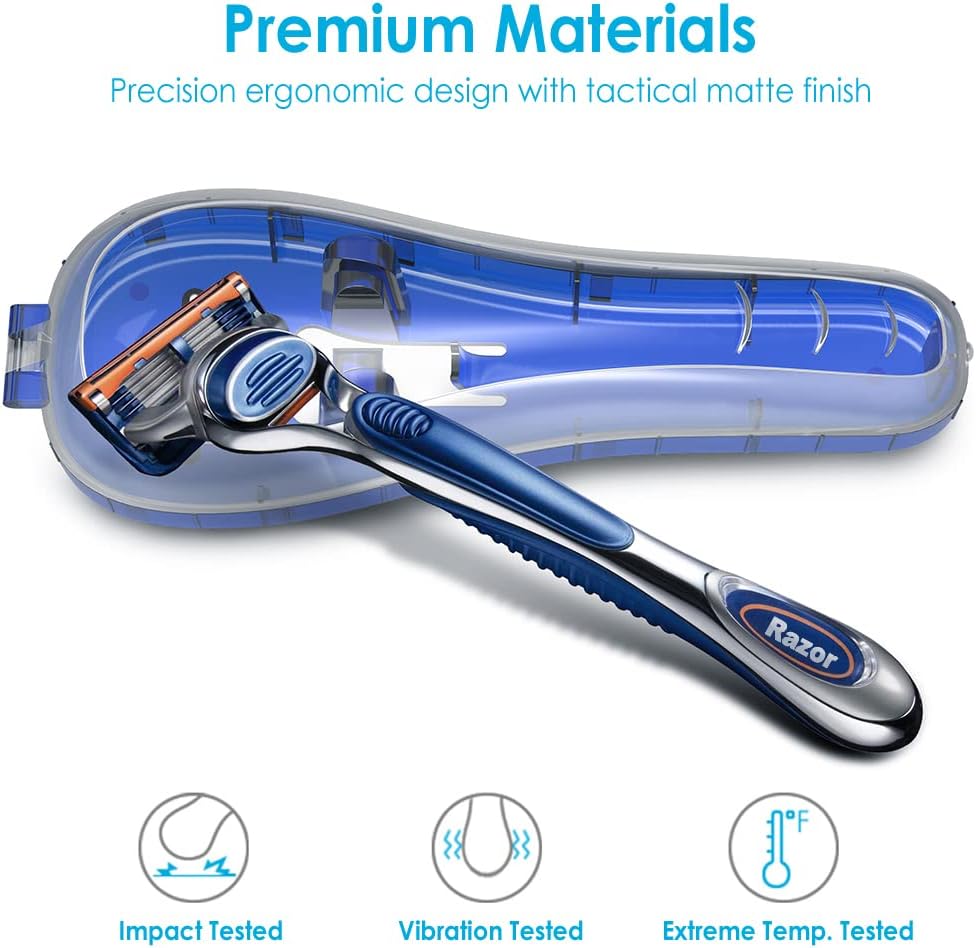 Razor Case Compatible with Gillette Proglide Fusion Men's Razor, Travel Protector Case with Carrying Bag - Blue