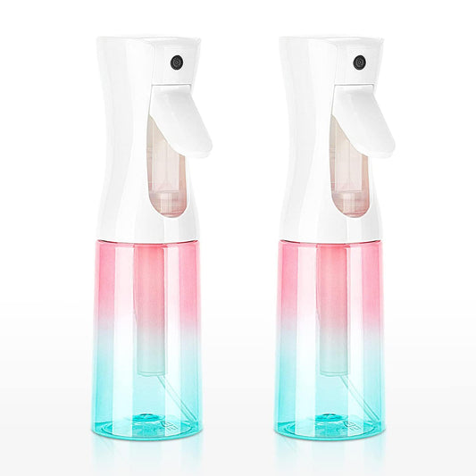 Spray Bottle for Hair (6.8OZ /200ML) Continuous Ultra Fine Mist Sprayer for Hair, Salons, Barber, Plants, Skin Care, Cleaning 2 Pack GRADIENT PINK BLUE