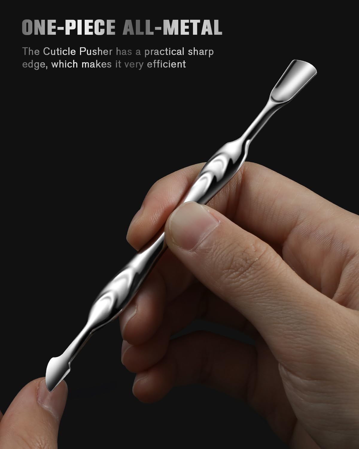 FERYES Elegant Dual-Purpose Cuticle Pusher & Gel Nail Polish Remover - Premium Stainless Steel Cuticle Stick, Cuticle Tool for Manicure and Pedicure Perfection