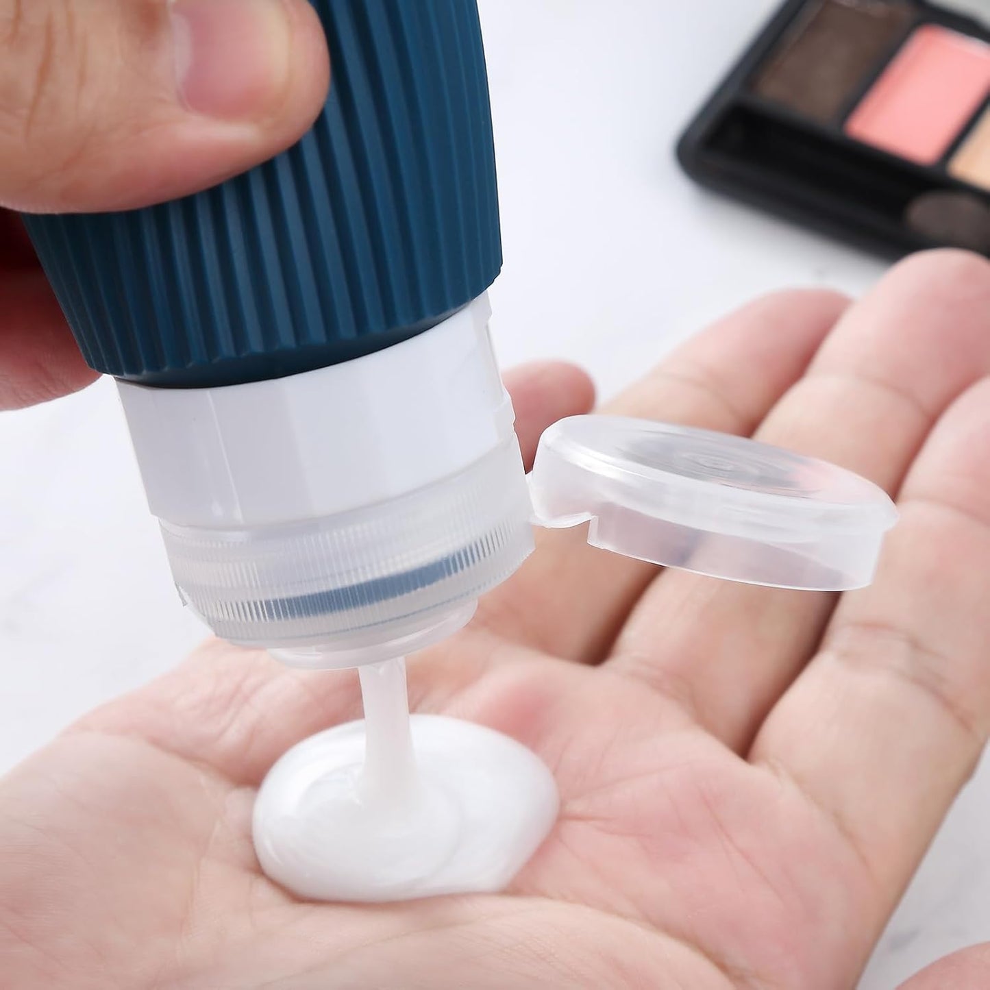 Travel Bottles for Toiletries, Tsa Approved 3oz Portable Travel Bottles, BPA Free Leak Proof Squeezable Silicone Travel Size Containers, Travel Accessories with Clear Toiletry Bag (4 Pack)