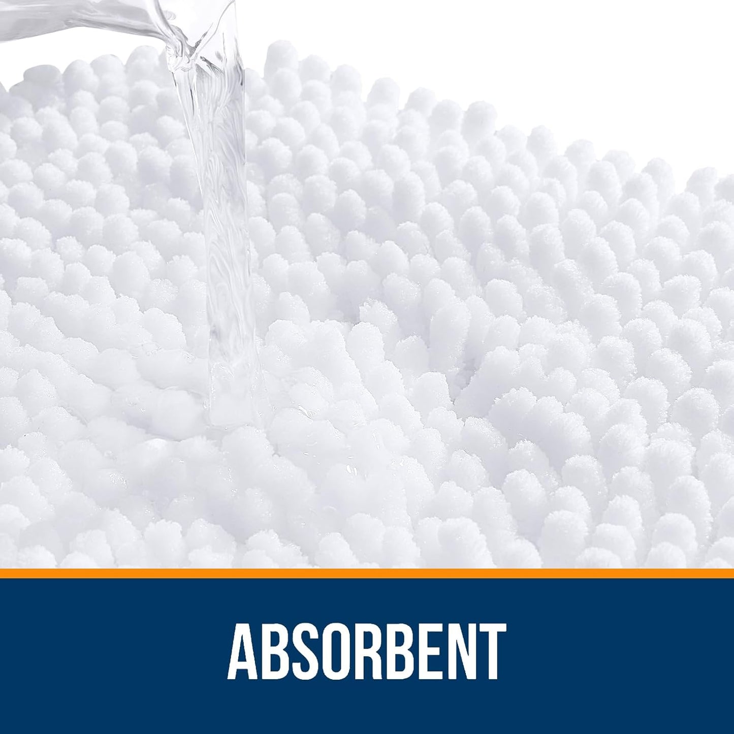 OLANLY Bathroom Rugs 47x17, Extra Soft Absorbent Chenille Bath Rugs, Rubber Backing Quick Dry, Machine Washable Bath Mats for Bathroom Floor, Tub and Shower, Home Decor Accessories, White