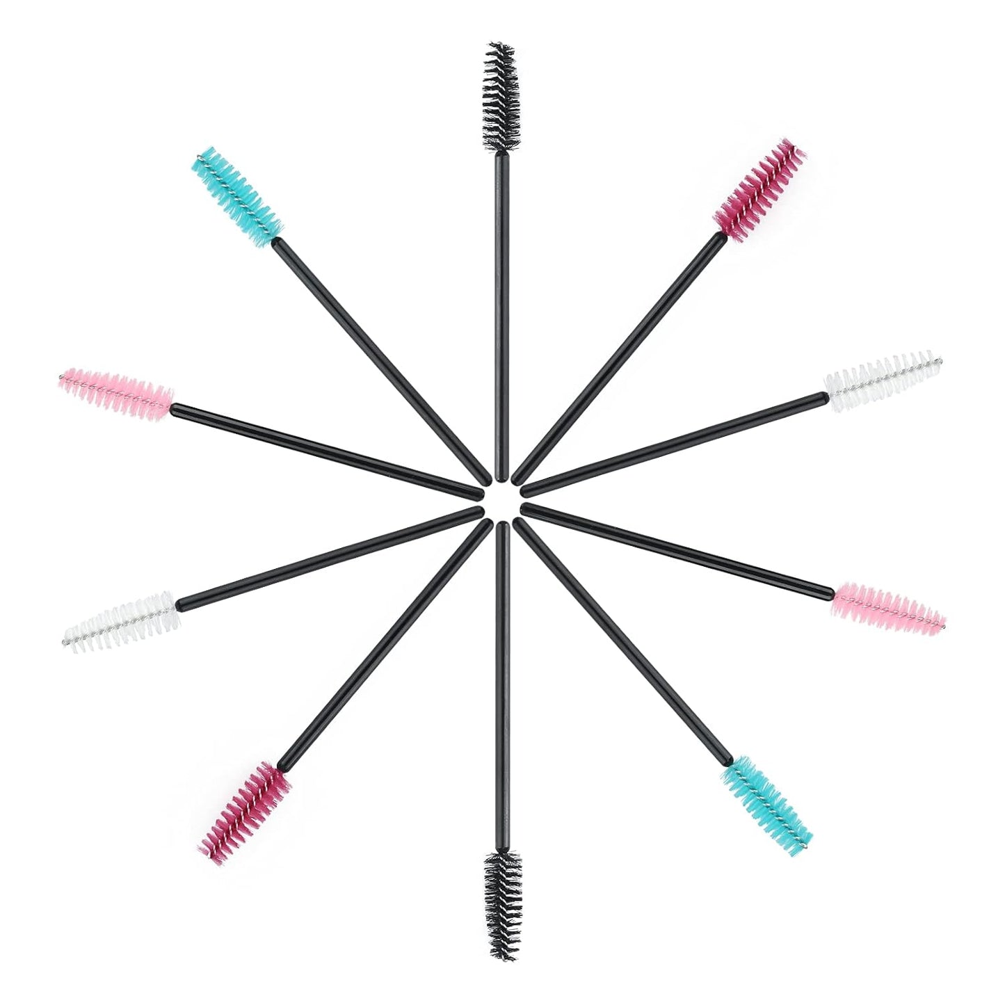 G2PLUS 100PCS Disposable Eyelash Brushes, Adjustable Mascara Wands Makeup Applicator, Lash Spoolies Brushes for Eyelash Extensions and Eyebrows (Multi-colored)