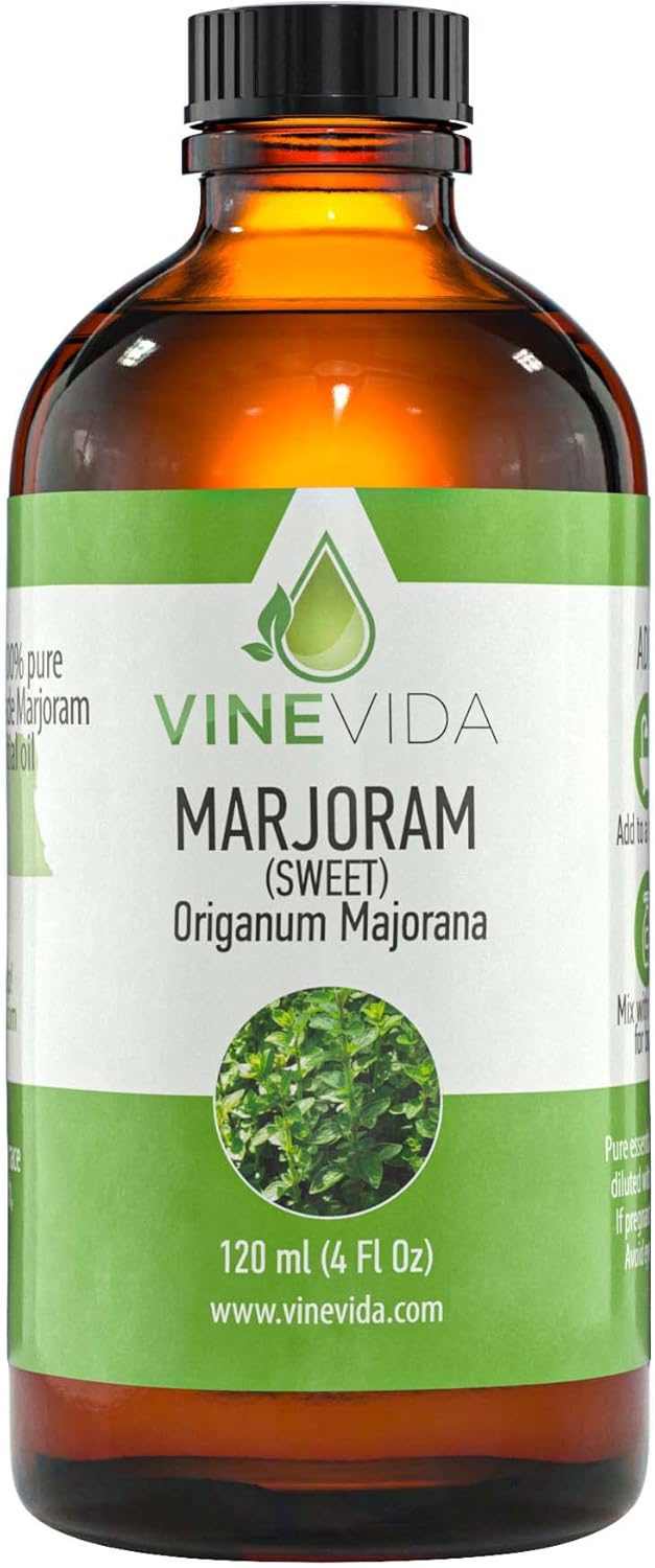 VINEVIDA Marjoram Essential Oil 4 oz - Undiluted Candle Oil Scent - DIY Candle Scents for Candlemaking - Bulk Essential Oil for Soap Making Safe for Skin