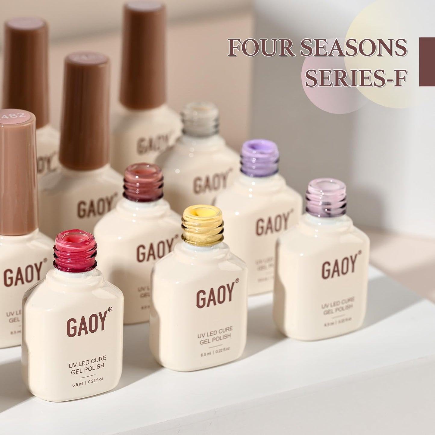 GAOY 42 Pcs Gel Nail Polish Kit, Nude Green Red Glitter Colors All Seasons Gel Nail Polish Set with Glossy & Matte Top Coat and Base Coat for Salon and DIY Manicure at Home