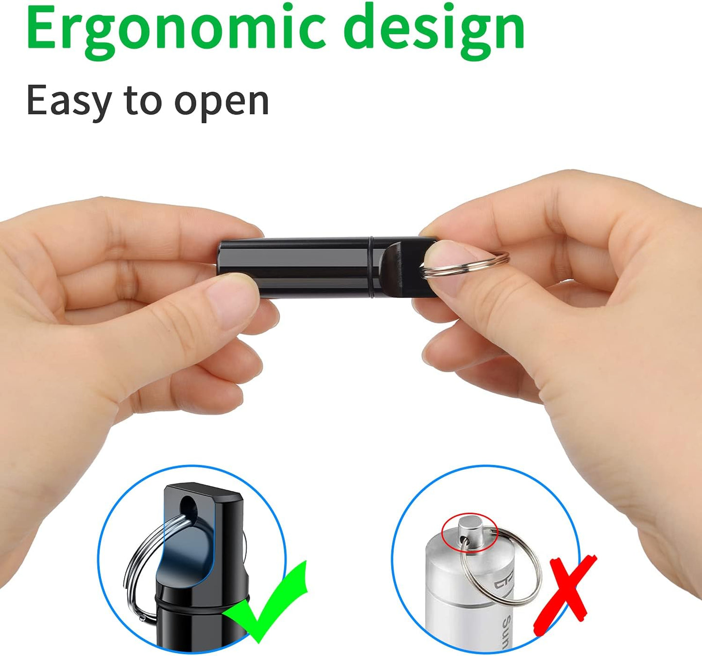 Small Pocket Pill Box Keychain (3 Pack), Aluminium Alloy Portable Mini Pill Organizer Case Container for Purse,Waterproof Metal Pill Holder Medicine Bottle for Outdoor Camping Trave