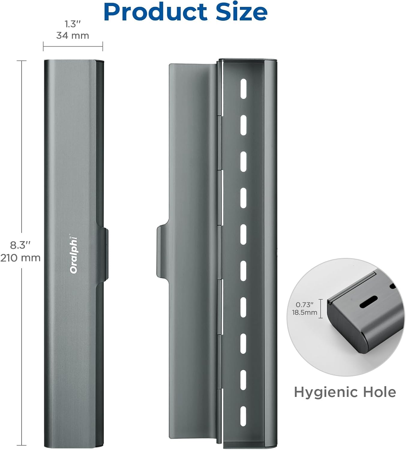 Aluminum Toothbrush Travel Case, Portable Travel Toothbrush Holder, Durable Manual Toothbrush Box Container for Traveling, Bathroom, Camping, Business Trip-Gray Blue