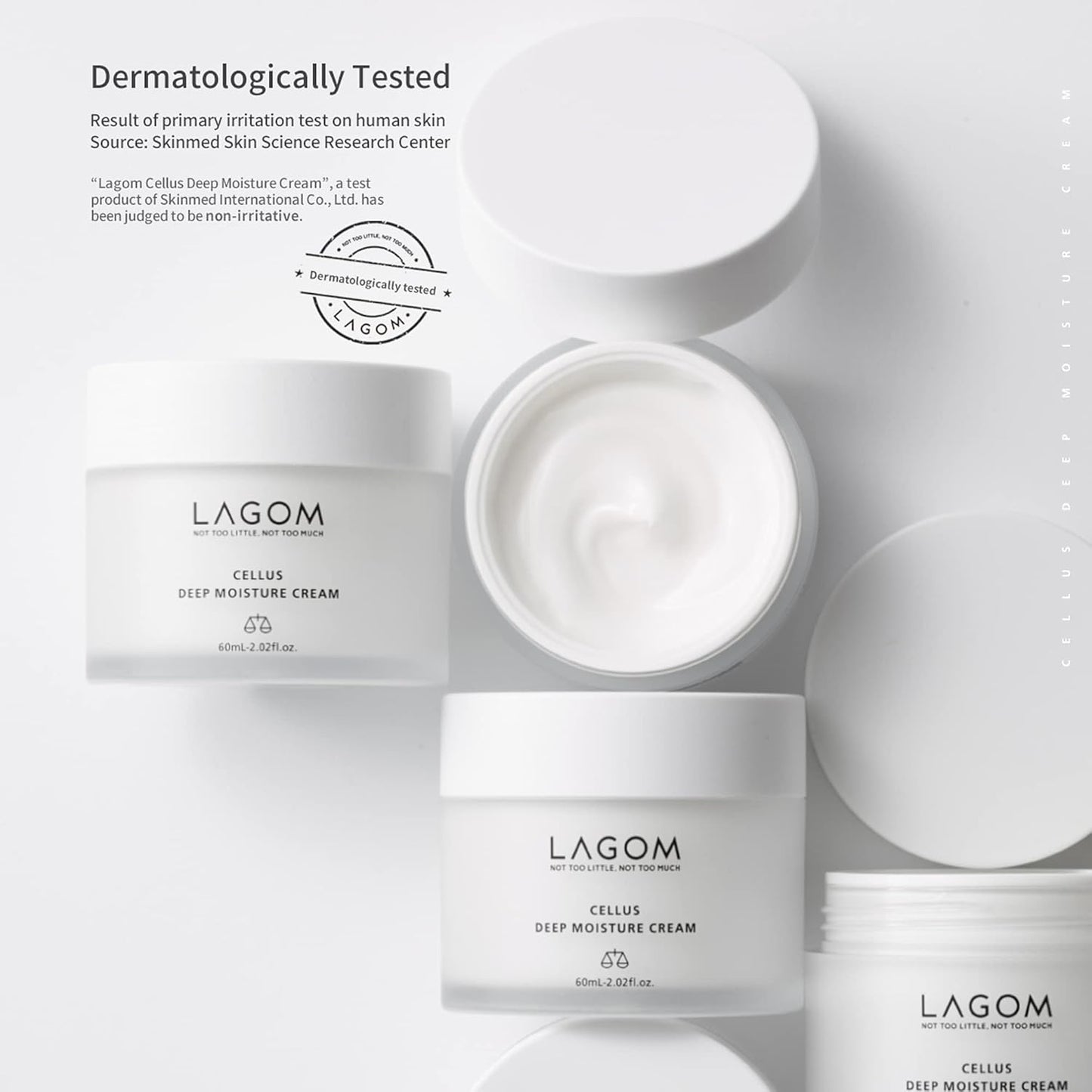 LAGOM Cellus Deep Moisture Cream Natural Moisturizer with Ceramide and D-Panthenol (B5) Smooth, Hydrating, Nourishing Protecting Cream 2.02 Fl Oz