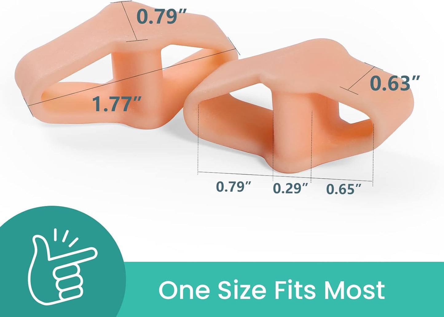 Welnove Pack of 12 Bunion Corrector, Toe Separators with 2 Loops, Big Toe Spacer Suitable for Bunion and Overlap Toe (Beige)