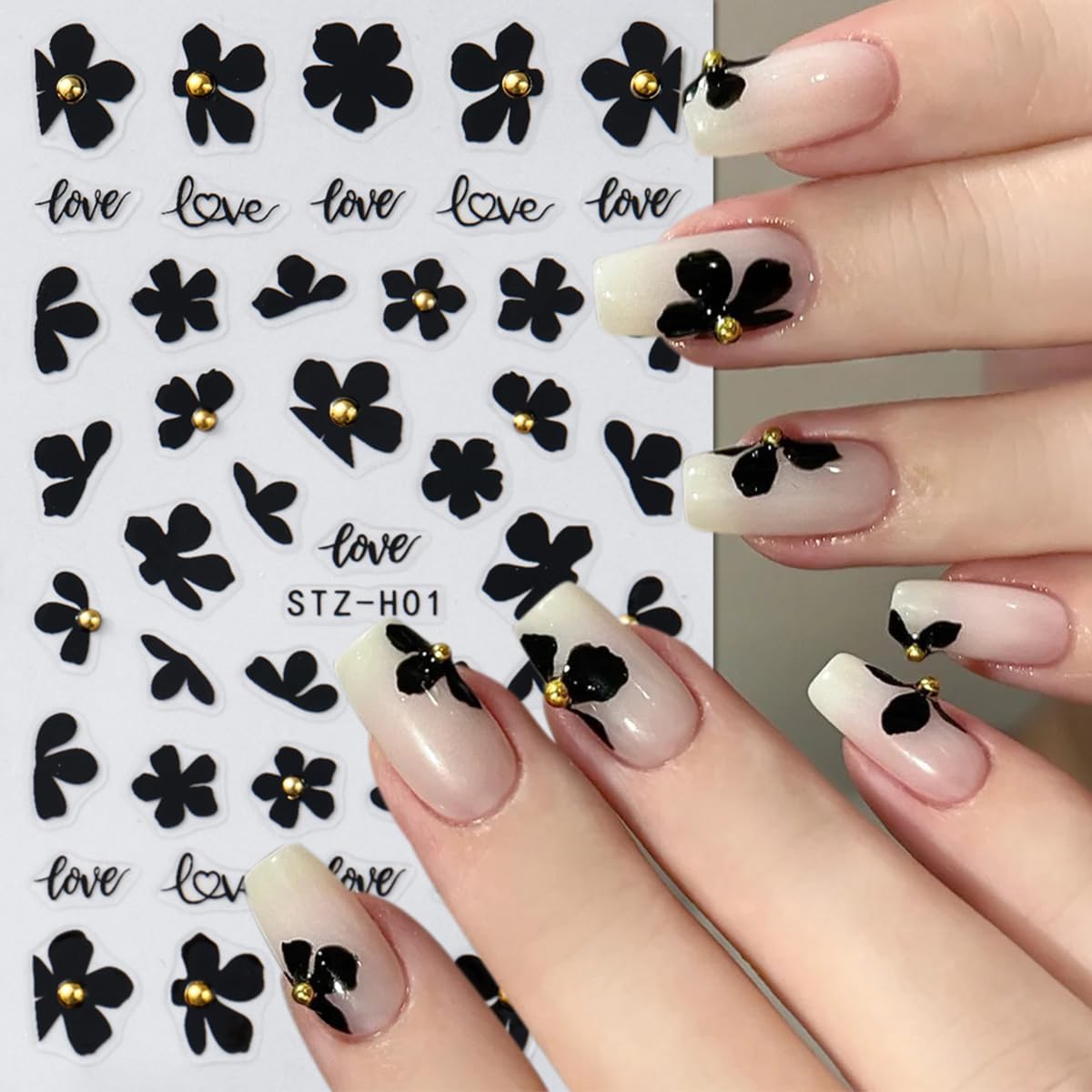 Halloween Nail Stickers Black Nail Decals Spider Web Nail Art Stickers Spider Flower Butterfly with Design Scared Nail Sticker for Nail Art Decor Holiday Manicure Supplies for Women 3Sheets