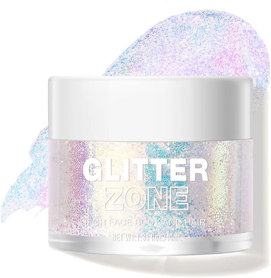 LANGMANNI Holographic Body Glitter Gel for Body, Face, Hair and Lip.Color Changing Glitter Gel Under Light. Vegan & Cruelty Free-1.35 oz (2# Sparkling Pink)