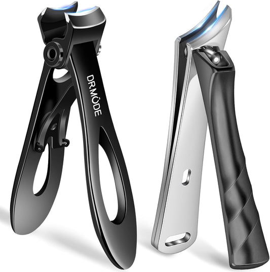 Toenail Clippers for Thick Toenails for Seniors, DRMODE Upgrade Slanted Curved Nail Clippers for Men Thick Ingrown Nails with Wide Opening, Heavy Duty Fingernail Toenail Clipper Cutter Trimmer