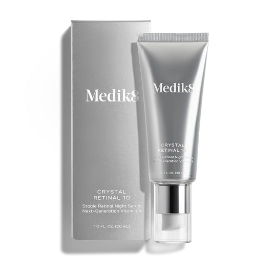 Medik8 Crystal Retinal 10 - Firming, Advanced Skin Retinaldehyde Face Serum - Night Serum with Hyaluronic Acid and Vitamin E - Gluten Free - 1 oz