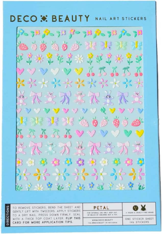 Petal Nail Stickers - Lightweight & Easy-to-Apply Nail Art with Cute & Trendy Designs - Durable & Long-Lasting Nail Stickers for Women, Ideal for DIY Manicures