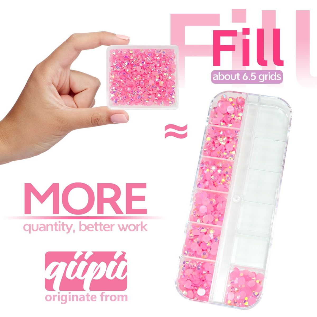 Dark Pink AB Resin Rhinestones for Crafting 3mm 4mm 5mm Flatback Jelly Stones Bulk SS10 SS16 SS20 Non-Hotfix Diamonds Crystals Gems for Nails Face Eyes Makeup Mugs Tumblers Bottles DIY Crafts