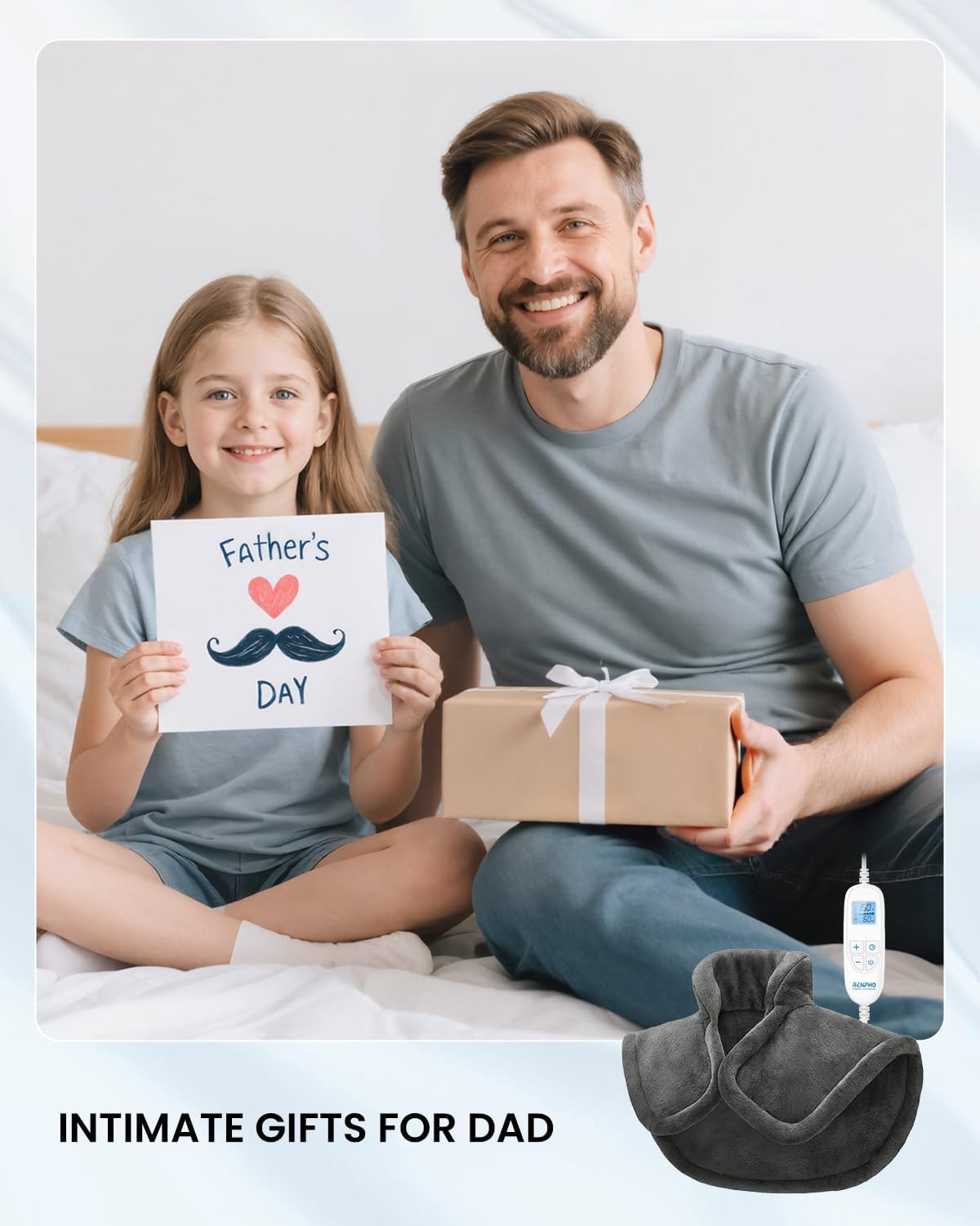 RENPHO Heating Pad for Neck and Shoulders and Back, Birthday Christmas Gifts for Women Men, FSA Eligible Items Only List, Edge Weighted Electric Heat Pad for Pain Relief, ETL Certified, 21"x23" Gray